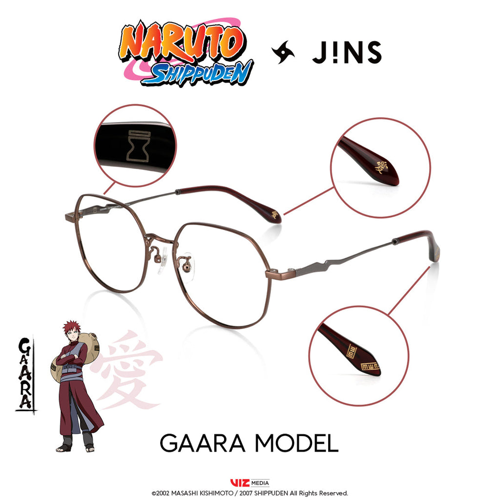 JINS x NARUTO GAARA Model Dark Brown